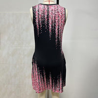 Women's Casual Sundress Summer Beach Dress Graphic Print V Neck Loose Tank Dresses