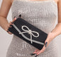Bow Evening Bag Sparkly Clutch Purses For Women Wedding Glitter Rhinestone Party Prom Purse Dressy Clutch Bags