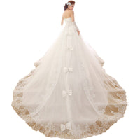 Long Tail Tube Top Lace Wedding Dress