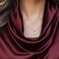 Women's Elegant Draped Neck Blouse, Solid Color Ruffle Detail Long Sleeve Shirt For Office And Formal Wear