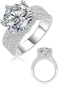 5-Carat Moissanite Engagement Ring – D Color VVS1 11mm Stone, Luxury Bridal Gift