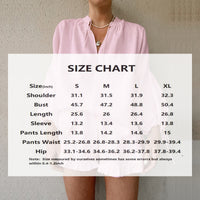 Women's Solid Color 2-Piece Set V-Neck Tie Long Sleeve Top With Short Ruffle Hem & Elastic Waist Shorts Casual Elegant Outfit