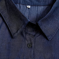 Womens Casual Button Down Denim Maxi Dress Long Sleeve Long Jean Dresses With Pockets