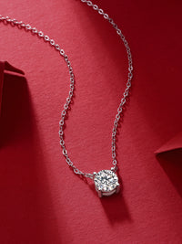 My Heart Will Last Forever – Moissanite Diamond Pendant Necklace Set (1ct & 2ct) in S925 Sterling Silver Platinum-Plated