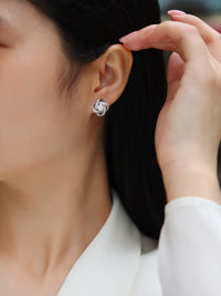 Hope Beam - A Fashionable And Luxurious Diamond Jewelry Piece Set With Half-carat Moissanite S925 Sterling Silver And Platinum-plated Stud Earrings
