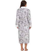 Plush Fleece Bathrobe for Women – Long Warm Robe with Belt & Pockets