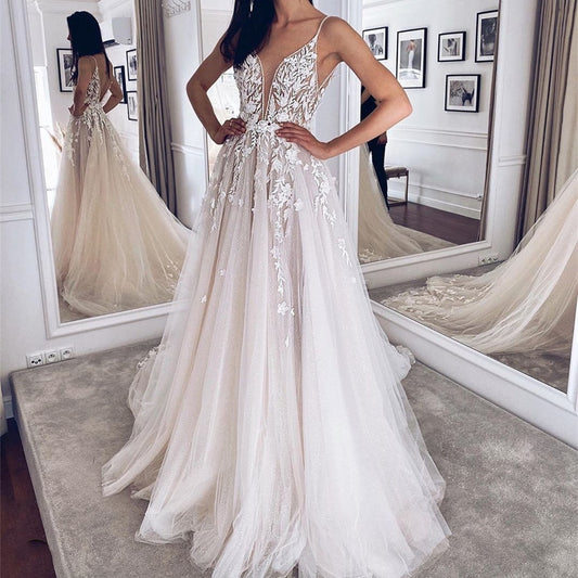 Women's White Evening Gown Wedding Dress