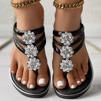 Floral Pattern Flip Flops, Comfortable And Casual Summer Beach Slippers