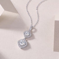 Snowy Wonderland – 1-Carat Moissanite Diamond Pendant Necklace in S925 Sterling Silver Platinum-Plated