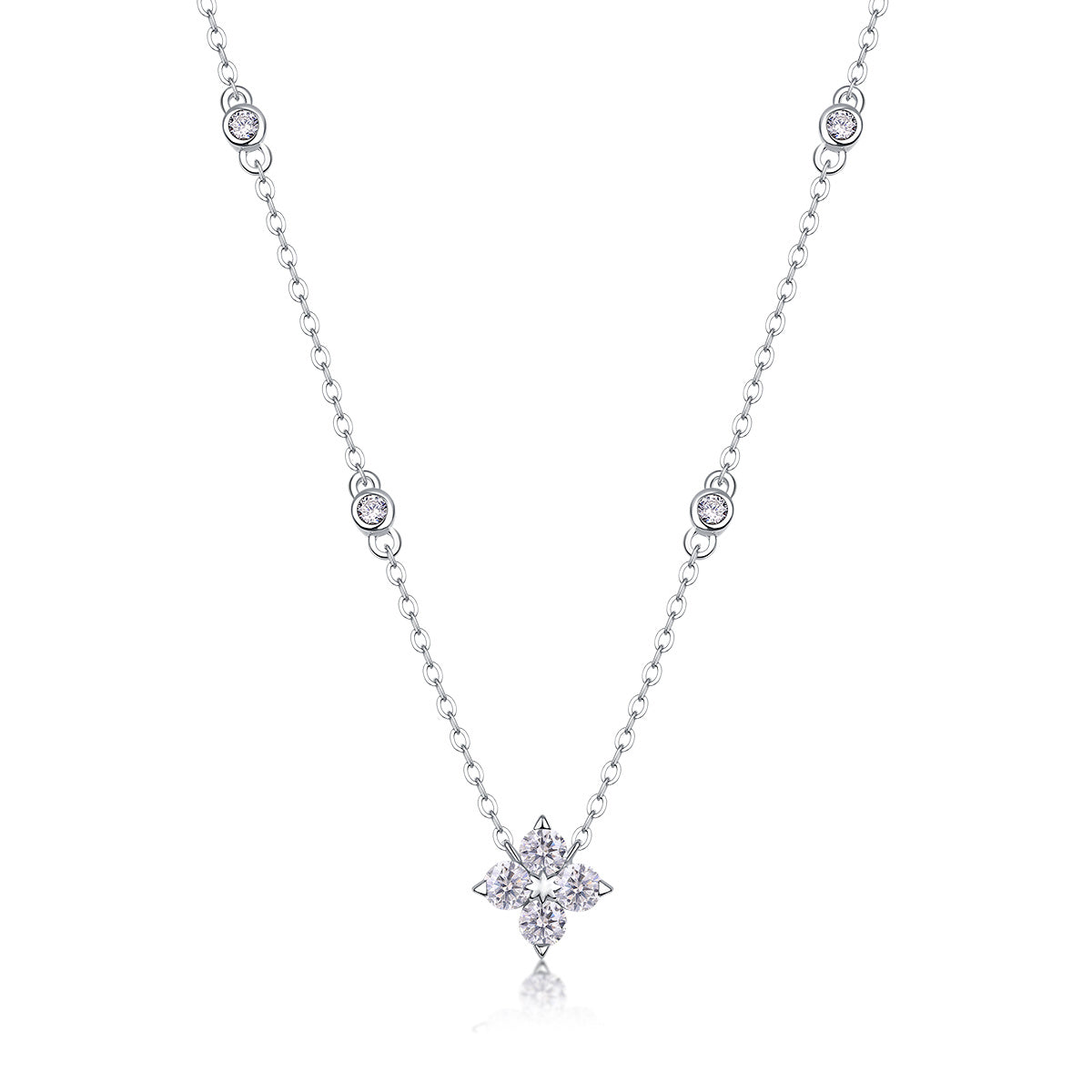 Radiant Star - A Fashionable And Luxurious Diamond Jewelry Pendant Set With Moissanite S925 Sterling Silver And Platinum Plating