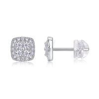 Fog Sea – Moissanite Diamond Stud Earrings in S925 Sterling Silver Platinum-Plated