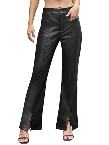 Split Flared Leather Pants