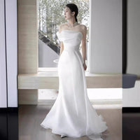 French Off-shoulder Light Wedding Dress Bride