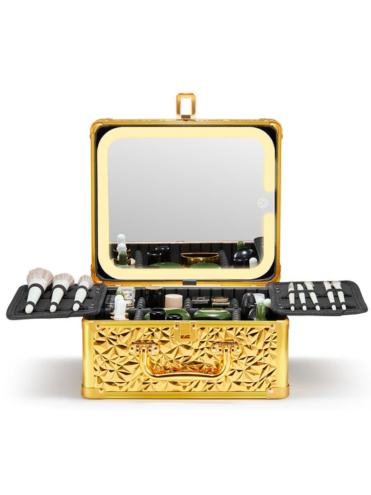 Makeup Box With A Detachable Lighted Mirror