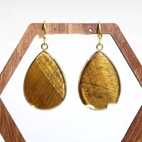 Fashion Bohemian Women's Earrings Natural Stone Amethyst Lapis Lazuli