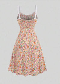 Floral Lace Trim Camisole Dress