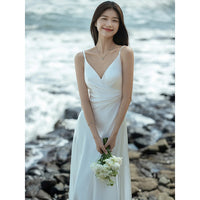 Women's Suspender Satin Light Wedding Dress
