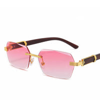 Frameless Cut-Edge Gradient Marine Eye Protection Sunglasses