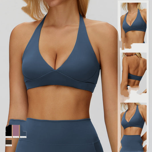 Brushed Yoga Bra Halter Beauty Back High-grade Sports Underwear