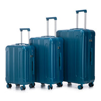 20   24  28  3 Pcs Set In ABS Spinner Wheel Luggage, Carry On Suitcase, Matching Color, TSA Combination Lock