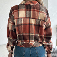 Womens Button Down Shirts Jacket Long Sleeve Plaid Shackets Business Casual Blouse Top