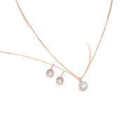 Female Minimalist Niche Square Diamond Necklace Earring Set
