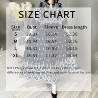 Women's Bohemian Embroidery V-neck Dress, Elegant 3 4 Sleeve A-line Swing Maxi Dress