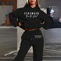 Women’s 2-Piece Letter Print Hoodie & Jogger Set – Casual Tracksuit