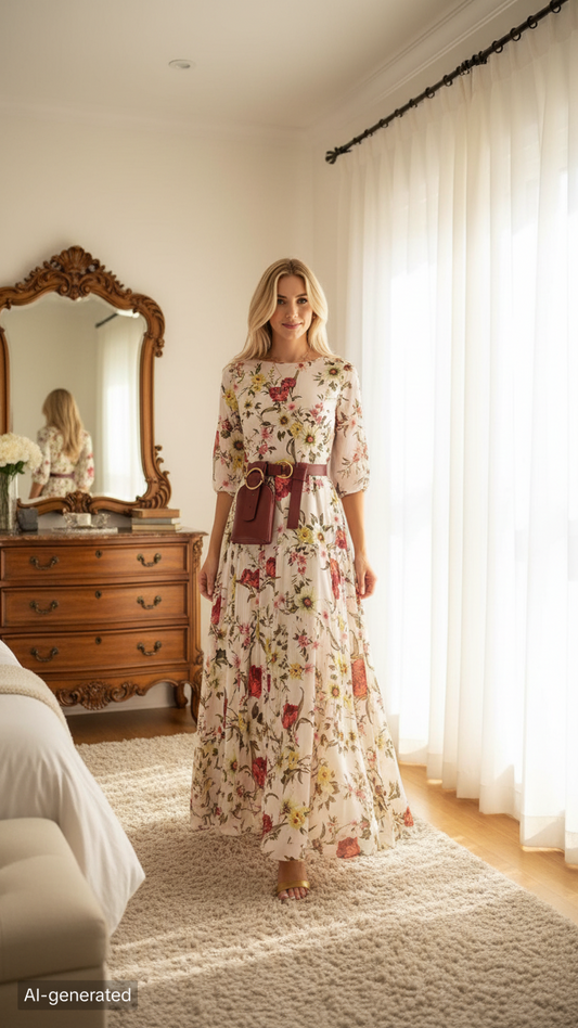 2025 New Women's Dresses, Flower Printed Dresses, Princess Dresses, Dresses