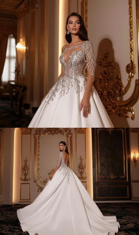 Wedding Dress Trailing High Waist Retro Lace Dress