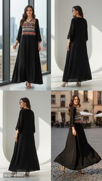 Women's Plus Size Casual Summer Boho Print Dress V Neck Loose Fit Long Maxi Beach Dresses