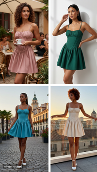 Womens Polyester Strapless Slip Dress