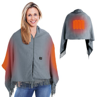 USB Heated Shawl Blanket – Wearable Electric Wrap with 3 Heating Levels & Zipper