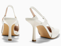 Coutgo Womens Slingback Heels Closed Pointed Toe Slip-on Kitten Heels Sandals Party Prom Shoes