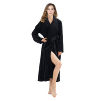 Women’s Plush Fleece Bathrobe – Long Warm Sleepwear Robe