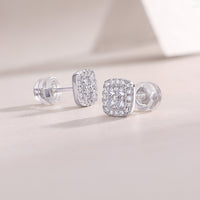 Fog Sea – Moissanite Diamond Stud Earrings in S925 Sterling Silver Platinum-Plated