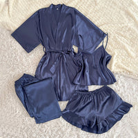Silk Homewear Simple And Comfortable Home Four-piece Set