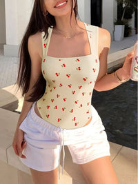 3-Pack Women’s Summer Jumpsuits – Baby Blue Cherry Print Vintage Chic Outfit