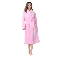 Plush Fleece Bathrobe for Women – Long Warm Sleepwear Robe