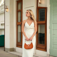 Fashion Los Angeles 0386 Series Women's Shoulder Bag Black Brown