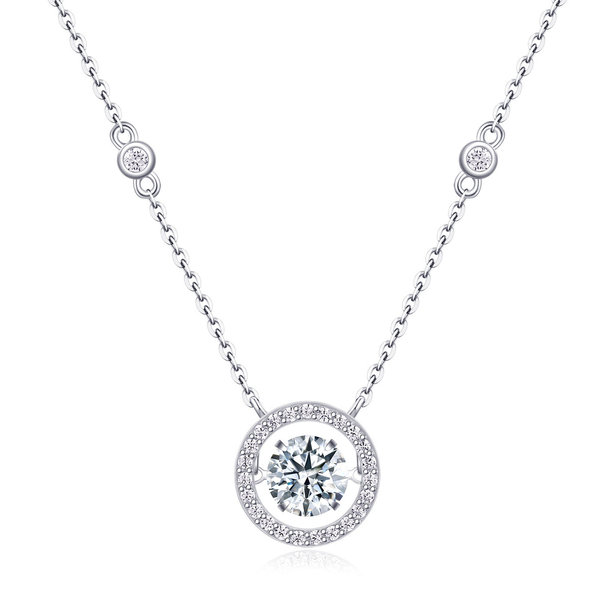 Mobius - A Fashionable And Luxurious Diamond Jewelry Piece Set With 1-carat Moissanite S925 Sterling Silver And Platinum-plated Pendant