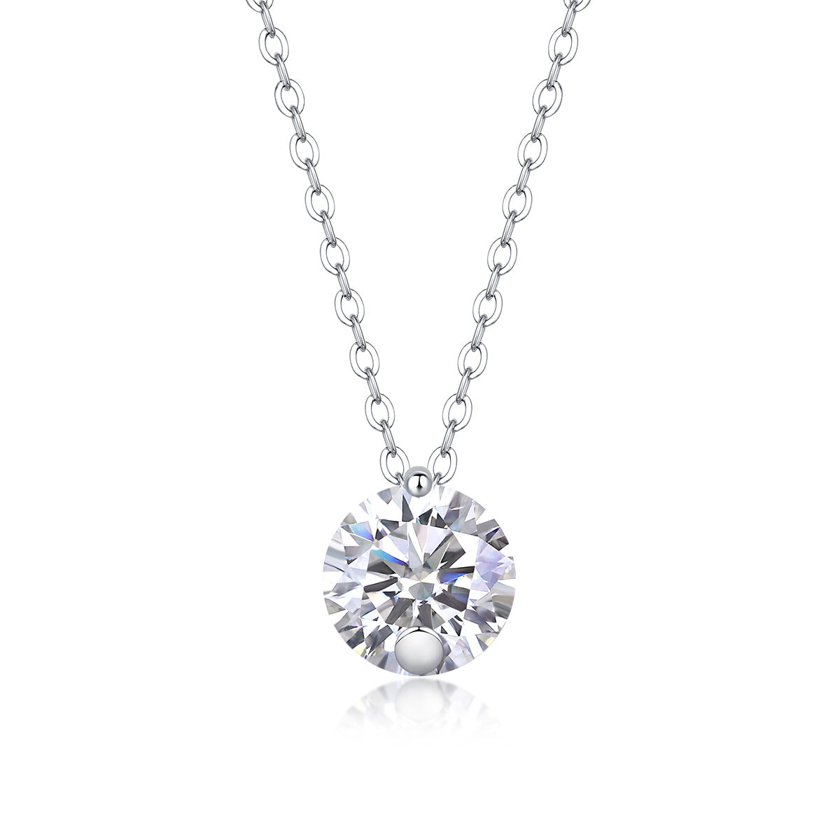 Simple Pleasure - A Fashionable And Luxurious Diamond Jewelry Pendant Set With 2-carat Moissanite S925 Sterling Silver And Platinum Plating