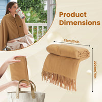 USB Heated Shawl Blanket – Wearable Electric Wrap with 3 Heating Levels & Zipper