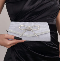 Bow Evening Bag Sparkly Clutch Purses For Women Wedding Glitter Rhinestone Party Prom Purse Clutch Bags