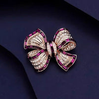 New Purplish Red Bow Alloy Brooch High Sense