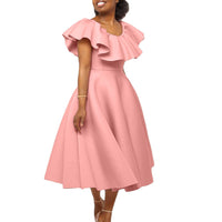 Elegant Ruffle Large Dress