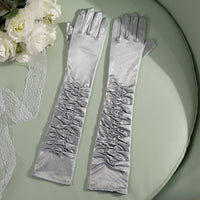 50cm Bridal Wedding Dress Satin Lengthened Gloves