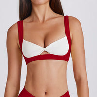 Sexy Removable Bra Running Yoga Seamless Contrast Color