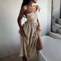 Maxi Dresses For Women Sexy Casual V Neck Spaghetti Strap Long Summer Sundress