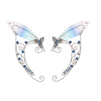 New Design Non-piercing Ear Clip Wings Crystal Earrings